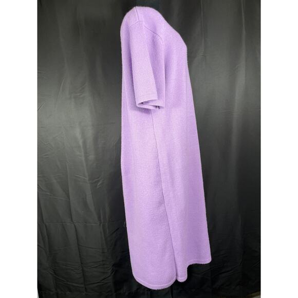 Vintage Lavender Plus Size Sweater Dress, Short Sleeves Mauroda 1x - Picture 2 of 8